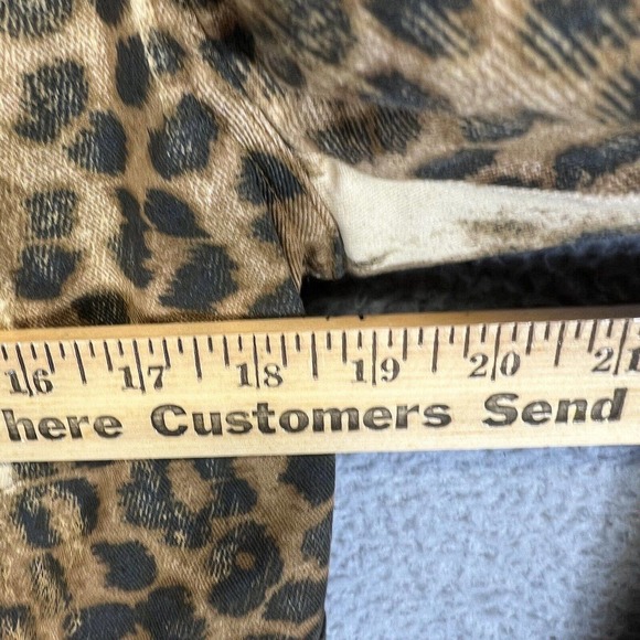 Vintage Christian Dior Jacket Womens 8 Brown Denim Leopard Galliano Cropped - Picture 4 of 7